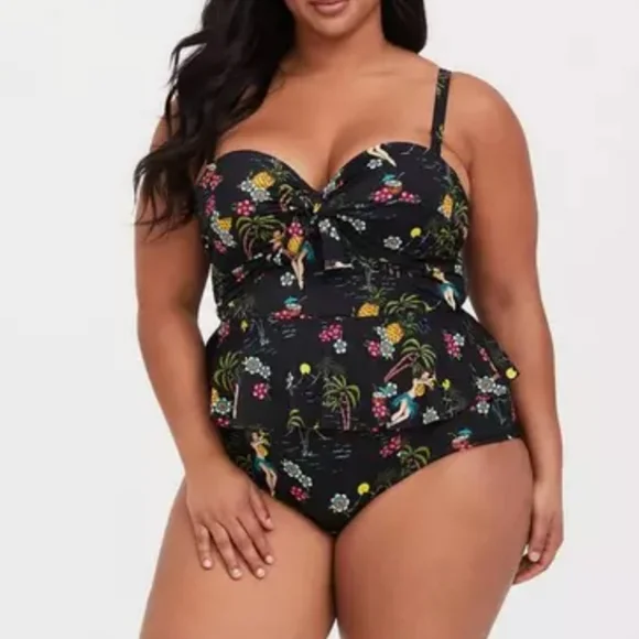 Torrid Hula Girl Tankini Top 2F - Picture 1 of 12
